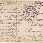 Fotografia przedstawia treść pocztówki wysłanej do Chrzanowa.